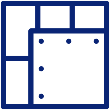 Abstract geometric shapes in green and blue.